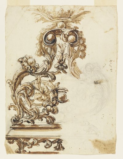 Entwurf für ein vergoldetes Bronzeornament von Giovanni Battista Foggini
