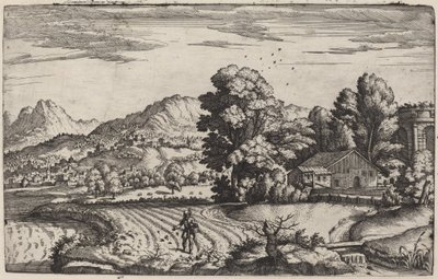 Gebirgige Landschaft mit dem Gleichnis vom Sämann von Giovanni Battista Fontana