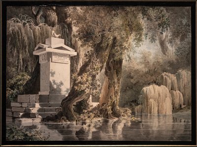 Imaginäre Landschaft mit Grabstein, gewidmet dem Dichter Edoardo Valvo von Giovanni Battista Gubernatis