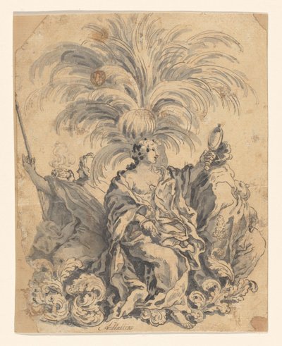 Gruppe aus Zuckerwerk mit Glaube, Vorsicht und Treue (?) von Giovanni Battista Lenardi