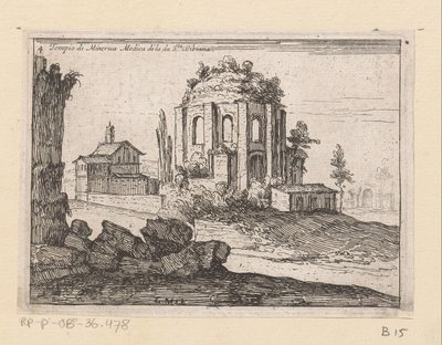 Ruinen des Tempels der Minerva Medica in einer Landschaft von Giovanni Battista Mercati