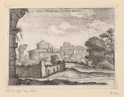 Reste eines Amphitheaters bei San Stefano Rotondo in Rom (Gezichten op Rome) von Giovanni Battista Mercati