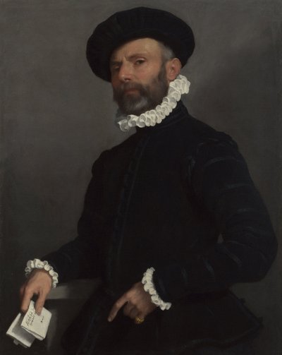 Porträt eines Mannes mit einem Brief LAvvocato, c. 1570 von Giovanni Battista Moroni