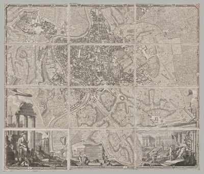 Neue Karte von Rom, herausgegeben von Giambattista Nolli im Jahr 1748, bekannt als La Pianta Grande di Roma von Giovanni Battista Nolli