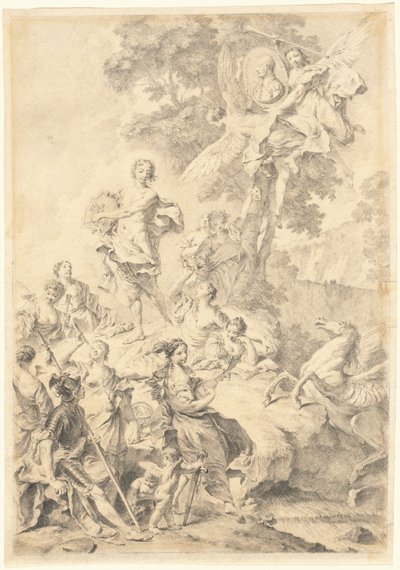 Apollo, die Musen und Mars: Zum Lob von Tasso von Giovanni Battista Piazzetta