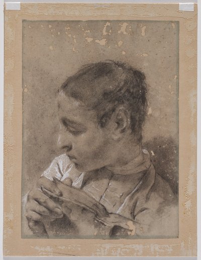 Kopf eines jungen Mannes im Profil mit einem Buch von Giovanni Battista Piazzetta