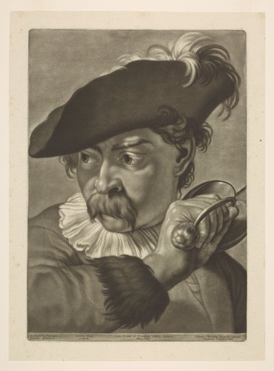 Mann mit Federhut von Giovanni Battista Piazzetta