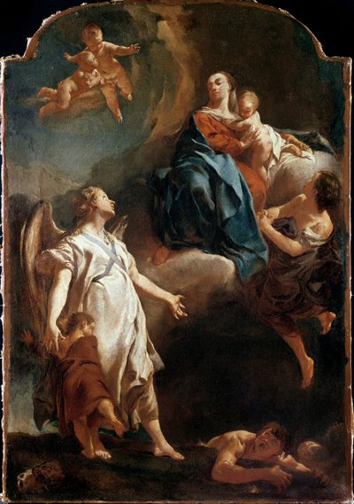 Die Erscheinung der Madonna vor dem Schutzengel von Giovanni Battista Piazzetta