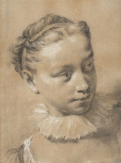 Junges Mädchen mit Halskrause von Giovanni Battista Piazzetta