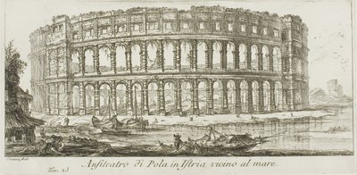 Amphitheater von Pola in Istrien am Meer, Platte 23 aus Einige Ansichten von Triumphbögen und anderen Denkmälern von Giovanni Battista Piranesi