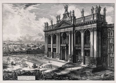 Ansicht der Fassade der Basilica San Giovanni in Laterno (aus: Vedute di Roma) von Giovanni Battista Piranesi
