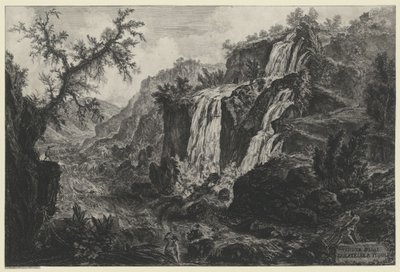 Ansicht des Wasserfalls in Tivoli von Giovanni Battista Piranesi