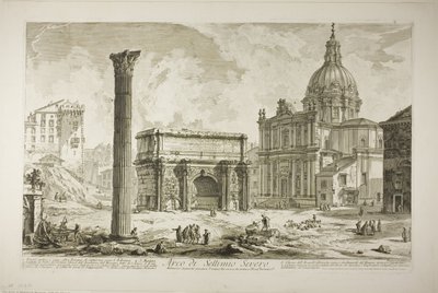 Bogen des Septimius Severus, durch den der antike Heilige Weg führte, der Sieger zum Kapitol brachte, aus Ansichten von Rom von Giovanni Battista Piranesi