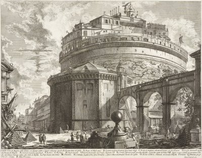 Blick auf das Mausoleum des Aelius Hadrianus (Engelsburg) von Giovanni Battista Piranesi