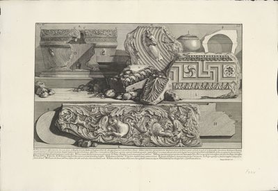 Fragmente aus dem Grab von Caecilia Metella in Rom von Giovanni Battista Piranesi