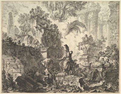 Frontispiz mit Statue der Minerva von Giovanni Battista Piranesi