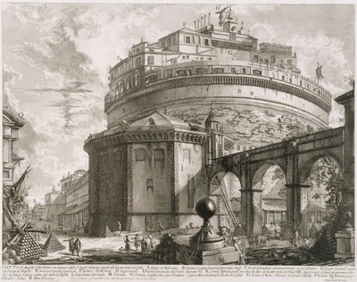 Mausoleum des Hadrian (Castel S. Angelo), aus der Serie Vedute di Roma von Giovanni Battista Piranesi