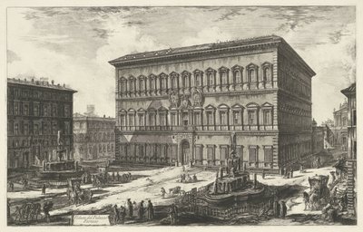 Palazzo Farnese in Rom Veduta del Palazzo Farnese (Titel auf dem Objekt) Gesichter von Rom (Serientitel) Vedute di Roma disegnate ed incise da Giambattista Piranesi architetto Veneziano (Serientitel) von Giovanni Battista Piranesi