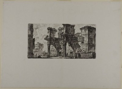 Teil des Forums von Nerva, Platte fünf aus Einige Ansichten von Triumphbögen und anderen Denkmälern von Giovanni Battista Piranesi