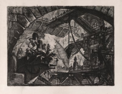 Gefangene auf einer herausragenden Plattform, Platte 10 aus Carceri von Giovanni Battista Piranesi