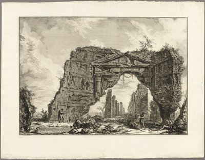 Überreste eines überdachten Portikus oder einer Krypta in einer Villa von Domitian, fünf Meilen außerhalb von Rom an der Frascati-Straße, aus Ansichten von Rom von Giovanni Battista Piranesi