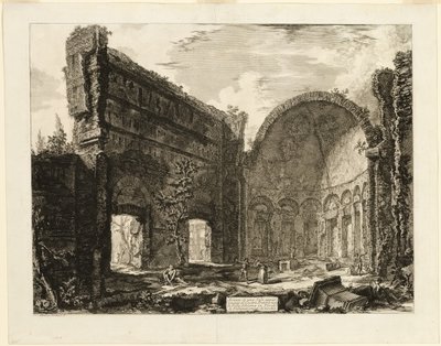 Überreste eines Raumes der Prätorianerfestung in der Villa Hadriana, Tivoli, aus Ansichten von Rom von Giovanni Battista Piranesi