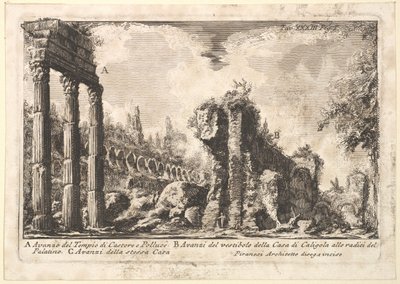 Überreste des Tempels von Castor und Pollux, 18. Jahrhundert von Giovanni Battista Piranesi