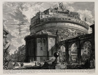 Rückansicht des Hadrian-Mausoleums, jetzt Engelsburg genannt (aus: Vedute di Roma) von Giovanni Battista Piranesi