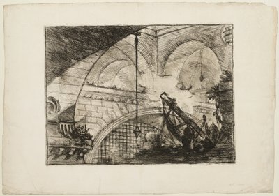 Der Bogen mit einem Muschelornament, Platte 11 aus Imaginäre Gefängnisse von Giovanni Battista Piranesi