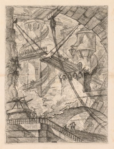 Die Gefängnisse: Ein riesiges Inneres mit einer Zugbrücke von Giovanni Battista Piranesi