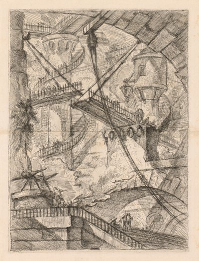Die Gefängnisse: Ein riesiges Inneres mit einer Zugbrücke, 1745-1750 von Giovanni Battista Piranesi