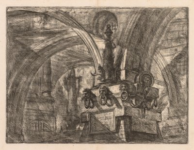 Die Gefängnisse: Runde Bögen, die von einer quadratischen Säule ausgehen von Giovanni Battista Piranesi