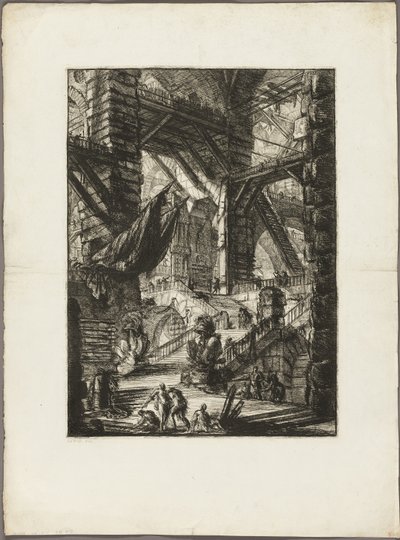 Die Treppe mit Trophäen, Platte 8 aus Imaginäre Gefängnisse von Giovanni Battista Piranesi