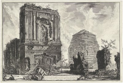 Gräber von Licinianus Piso und der Familie Cornelius entlang der Via Appia (Gezichten op Rome) von Giovanni Battista Piranesi