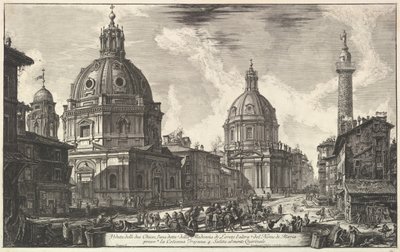 Zwei Kirchen in der Nähe der Trajanssäule, S. Maria di Loreto und Santissimo Nome di Maria Ve..., ca. 1762 von Giovanni Battista Piranesi