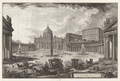 Ansicht des großen Platzes und der Basilika von Sankt Peter von Giovanni Battista Piranesi