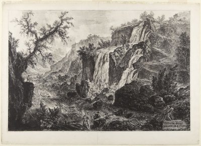 Veduta delle Cascatelle di Tivoli (Die kleinen Wasserfälle von Tivoli) von Giovanni Battista Piranesi