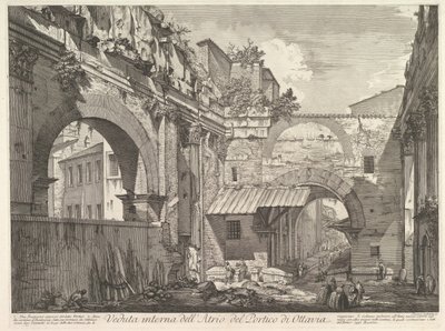 Innere Ansicht des Atriums des Portikus von Ottavia, 1760 von Giovanni Battista Piranesi