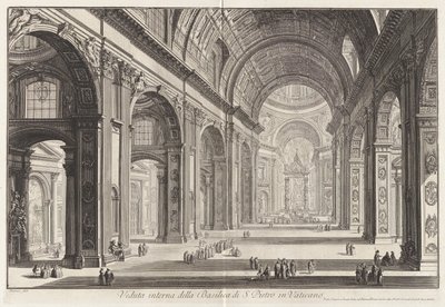 Innenansicht der Basilika von Sankt Peter von Giovanni Battista Piranesi