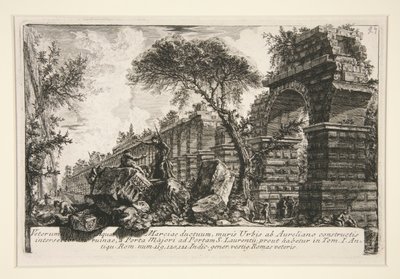 Veterum Aquae Marciae ductuum, muris Urbis ab Aureliano constructis (Antiker Aquädukt der Acqua Marcia), aus Della Magnificenza ed Architettura de von Giovanni Battista Piranesi