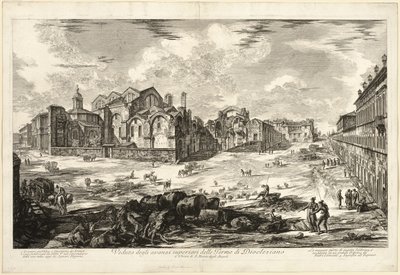 Ansicht der sichtbaren Überreste der Diokletiansthermen, aus Ansichten von Rom von Giovanni Battista Piranesi