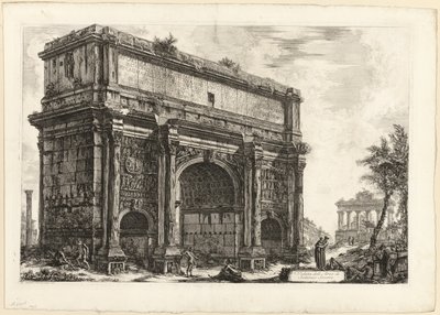 Ansicht des Bogens von Septimius Severus, aus Ansichten von Rom von Giovanni Battista Piranesi