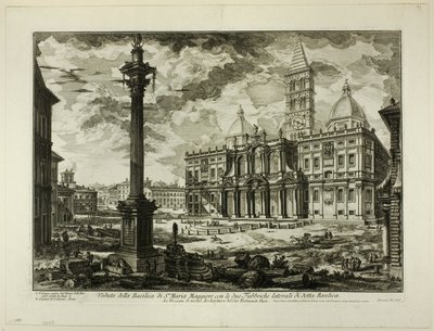 Ansicht der Basilika S. Maria Maggiore mit ihren beiden Flügeln, aus Ansichten von Rom von Giovanni Battista Piranesi