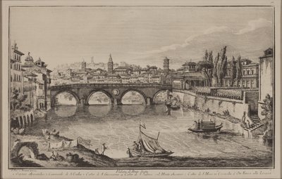 Ansicht der Sisto-Brücke, ca. 1778-92 (Radierung) von Giovanni Battista Piranesi
