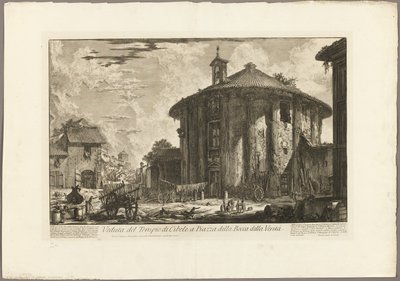 Ansicht des Tempels der Kybele auf der Piazza der Bocca della Verità, aus Ansichten von Rom von Giovanni Battista Piranesi