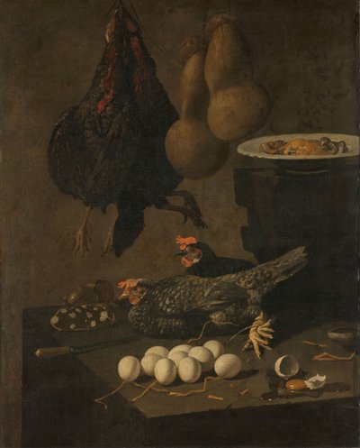 Stillleben mit Hühnern und Eiern von Giovanni Battista Recco