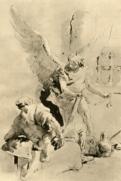 Ein Engel erscheint dem Apostel Petrus im Gefängnis von Giovanni Battista Tiepolo