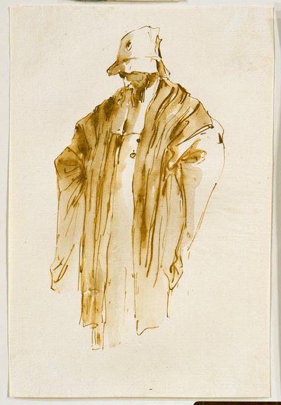 Bärtiger Mann, nach links unten blickend von Giovanni Battista Tiepolo