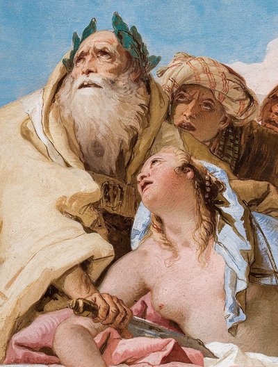 Detail von Kalchas und Iphigenie, aus Das Opfer der Iphigenie, aus der Eingangshalle in der Palazzina von Giovanni Battista Tiepolo