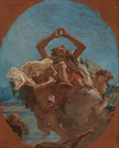 Der heilige Rochus von Engeln in den Himmel getragen von Giovanni Battista Tiepolo